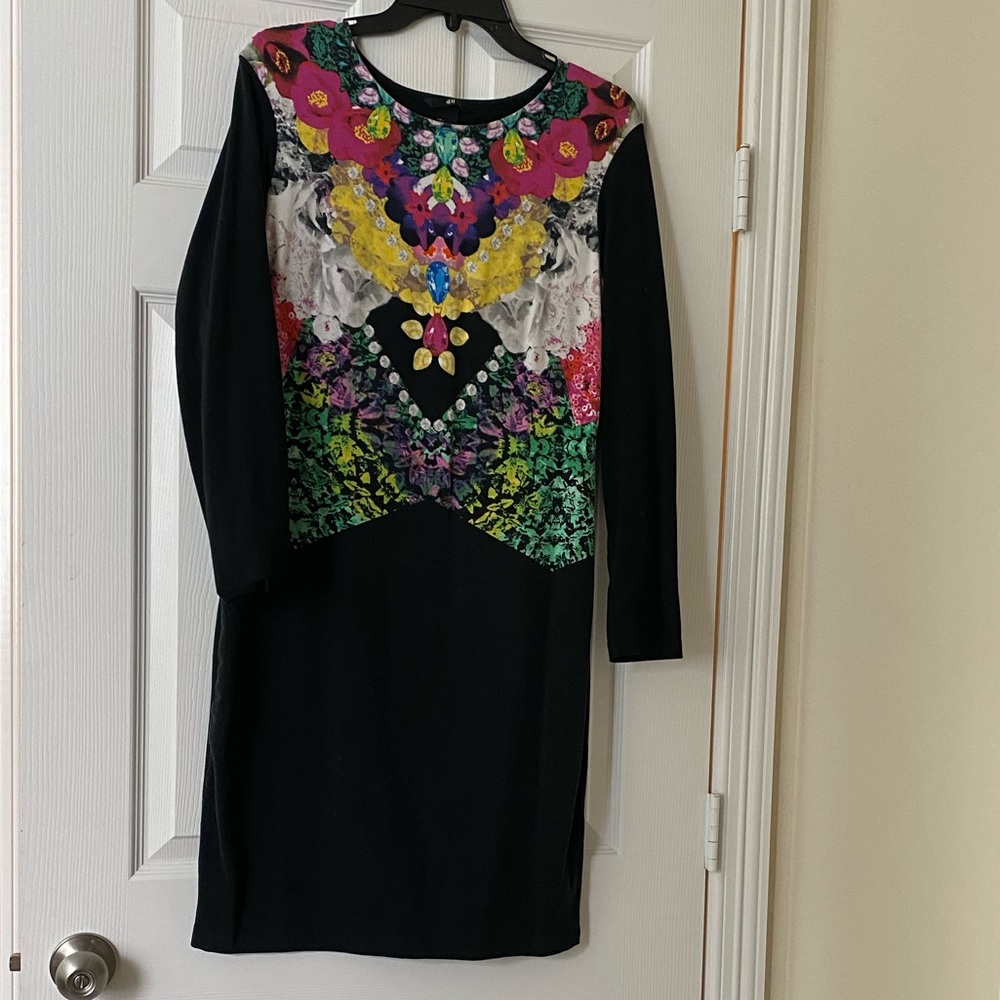 Black midi dress w/back cutouts size L